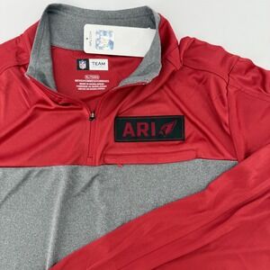 Unisex‎ XL Arizona Cardinals NFL Team Apparel Quarter Zip Pullover Red Gray